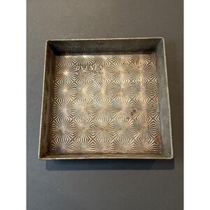 Vintage Ovenex N-601-9 Square Cake Pan 9 Inch Starburst Pattern Tin USA Bakeware